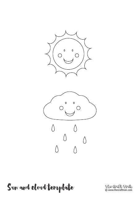 Sun and Rain Cloud Template - Brighten Up Your Document Projects