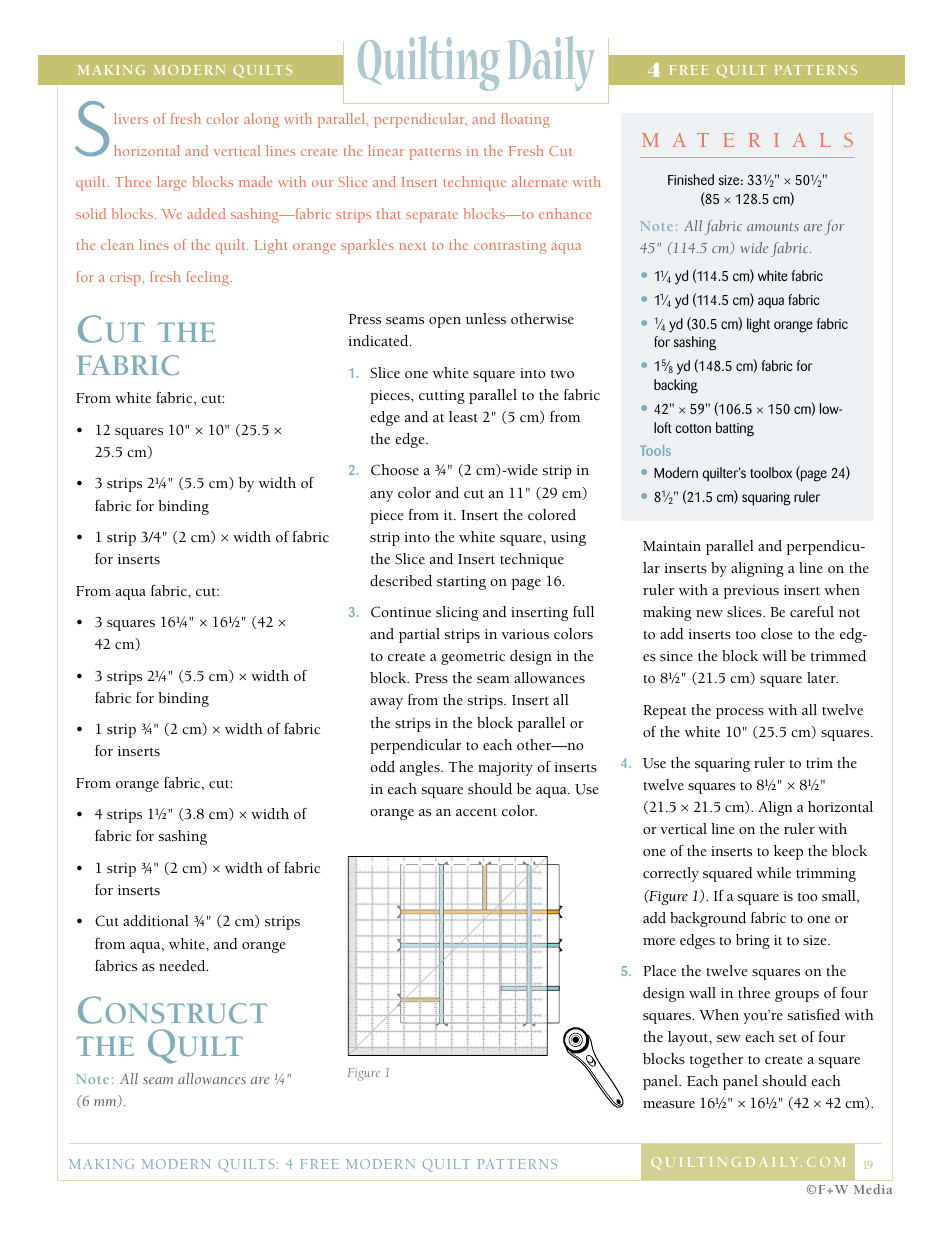 Modern Quilt Pattern Templates - F+w Media, Page 19