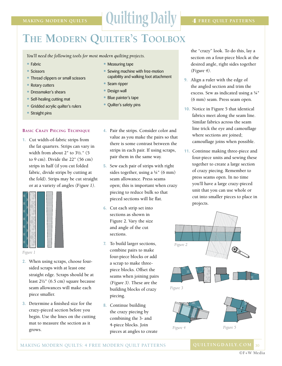 Modern Quilt Pattern Templates - F+w Media, Page 30