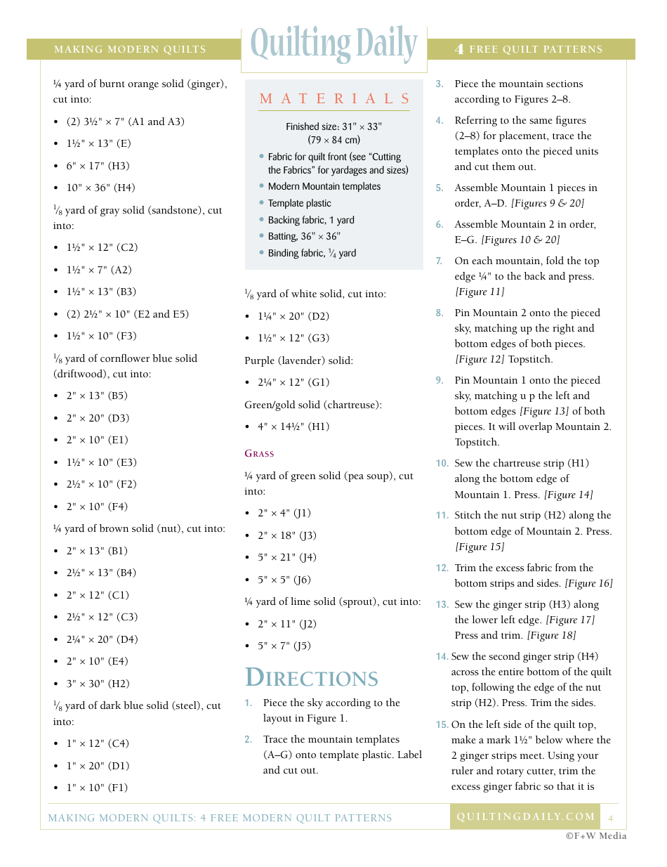 Modern Quilt Pattern Templates - F+w Media, Page 4