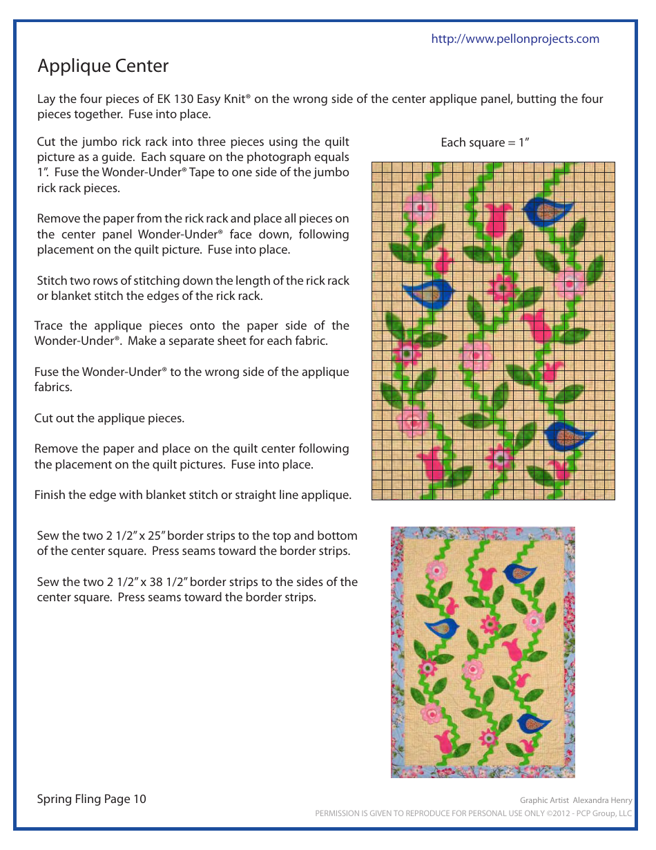 Spring Fling Quilt Pattern Templates - Pcp Group, Page 10