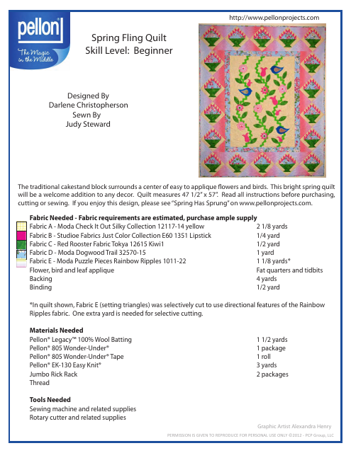 Spring Fling Quilt Pattern Templates - Pcp Group