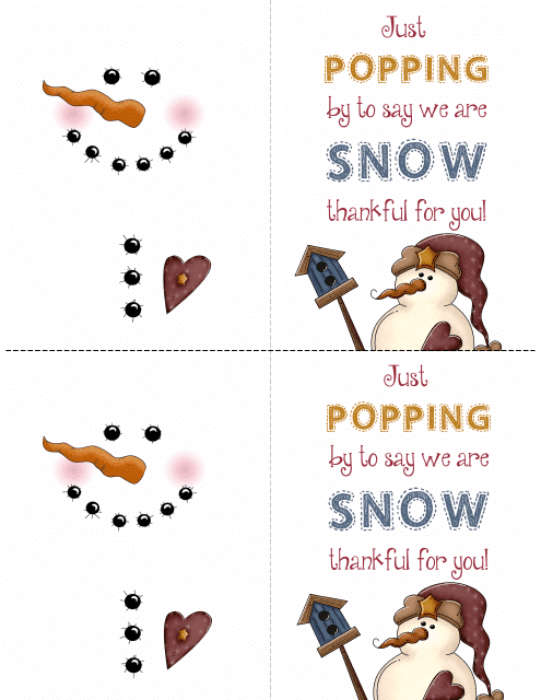 Snowman Pop up Card Template