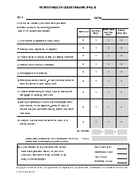Document preview: Patient Health Questionnaire (Phq-9) - With Depression Questionnaire