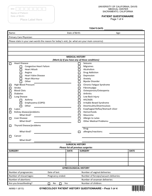 Patient Questionnaire Word Document preview