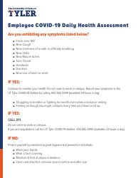 Document preview: Employee Covid-19 Daily Health Assessment