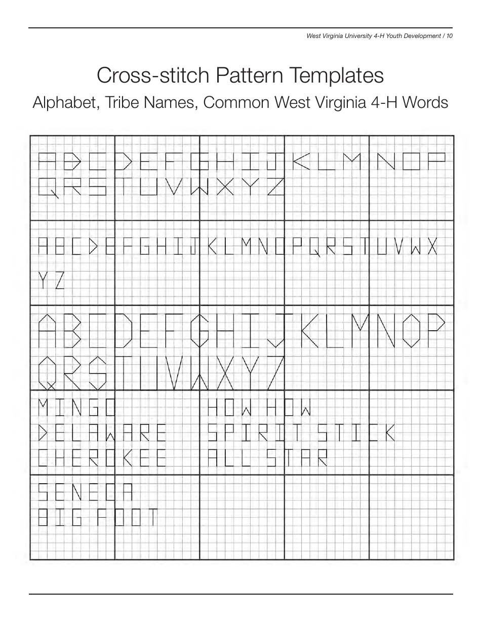 West Virginia 4-h Cross-stitch Pattern Templates, Page 10