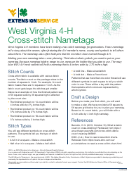 Document preview: West Virginia 4-h Cross-stitch Pattern Templates