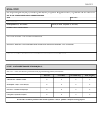 Pre-participation Physical Examination Form, Page 2