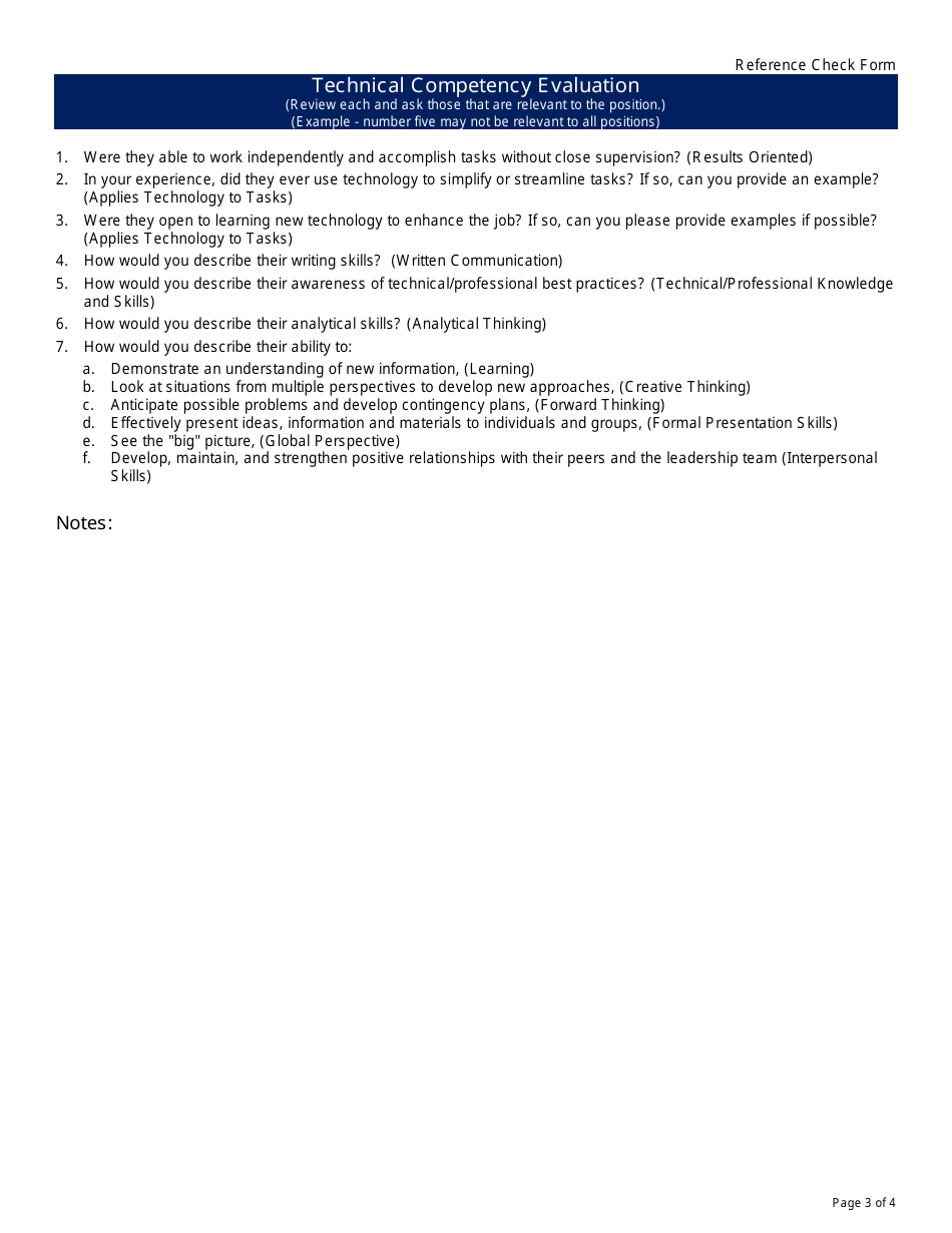 Reference Check Form - California, Page 3