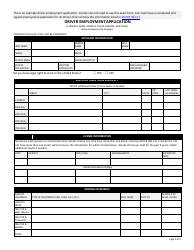 Document preview: Driver Employment Application