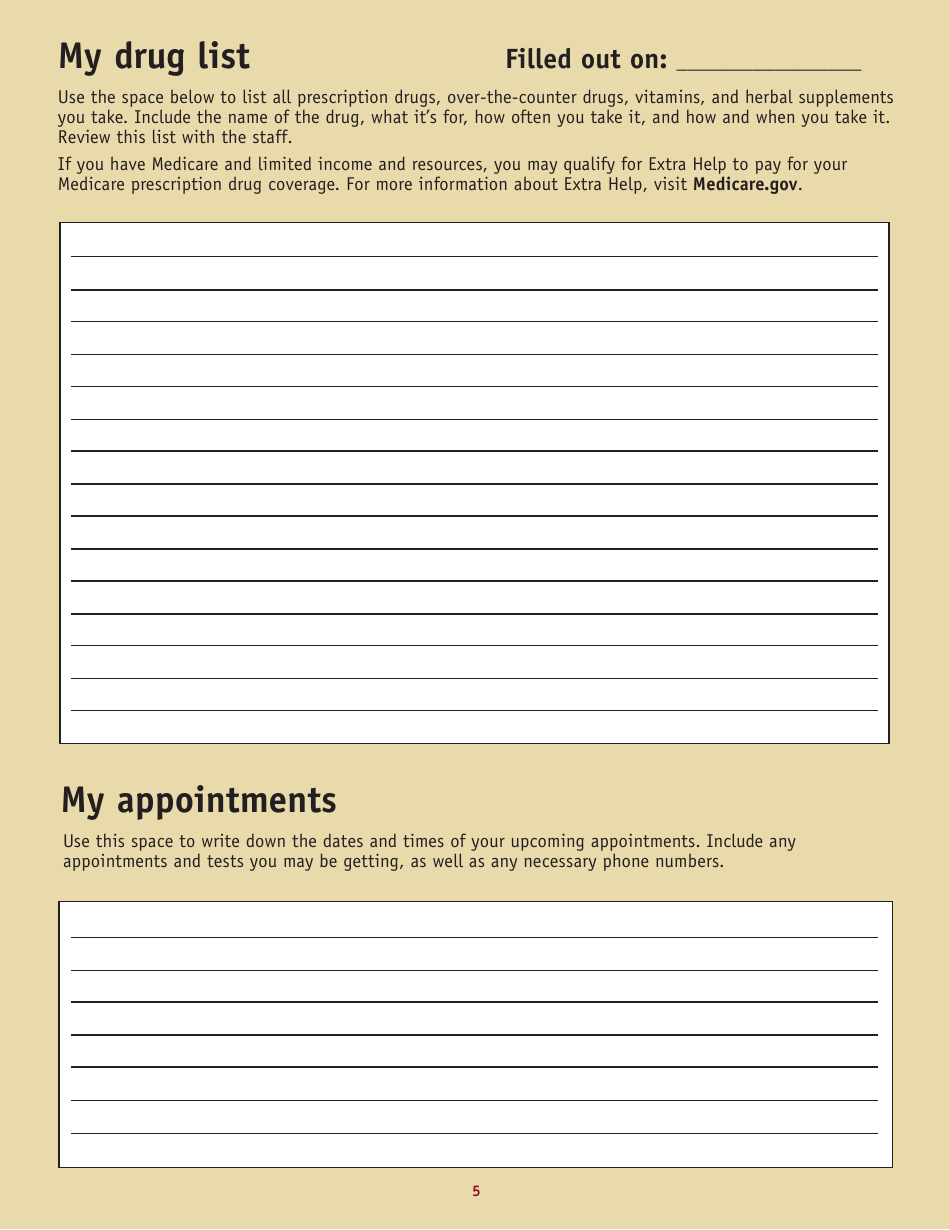 Discharge Planning Checklist, Page 5