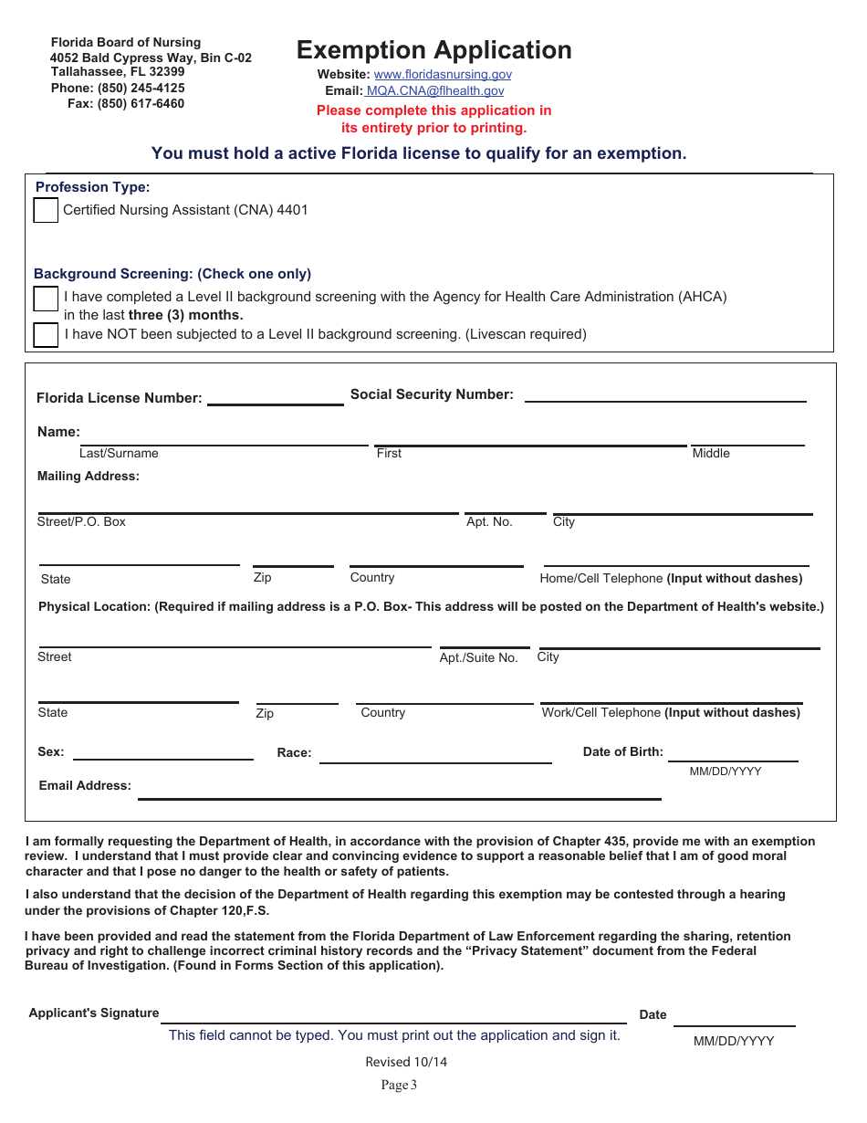 Florida Exemption Application Fill Out Sign Online And Download Pdf Templateroller 4019