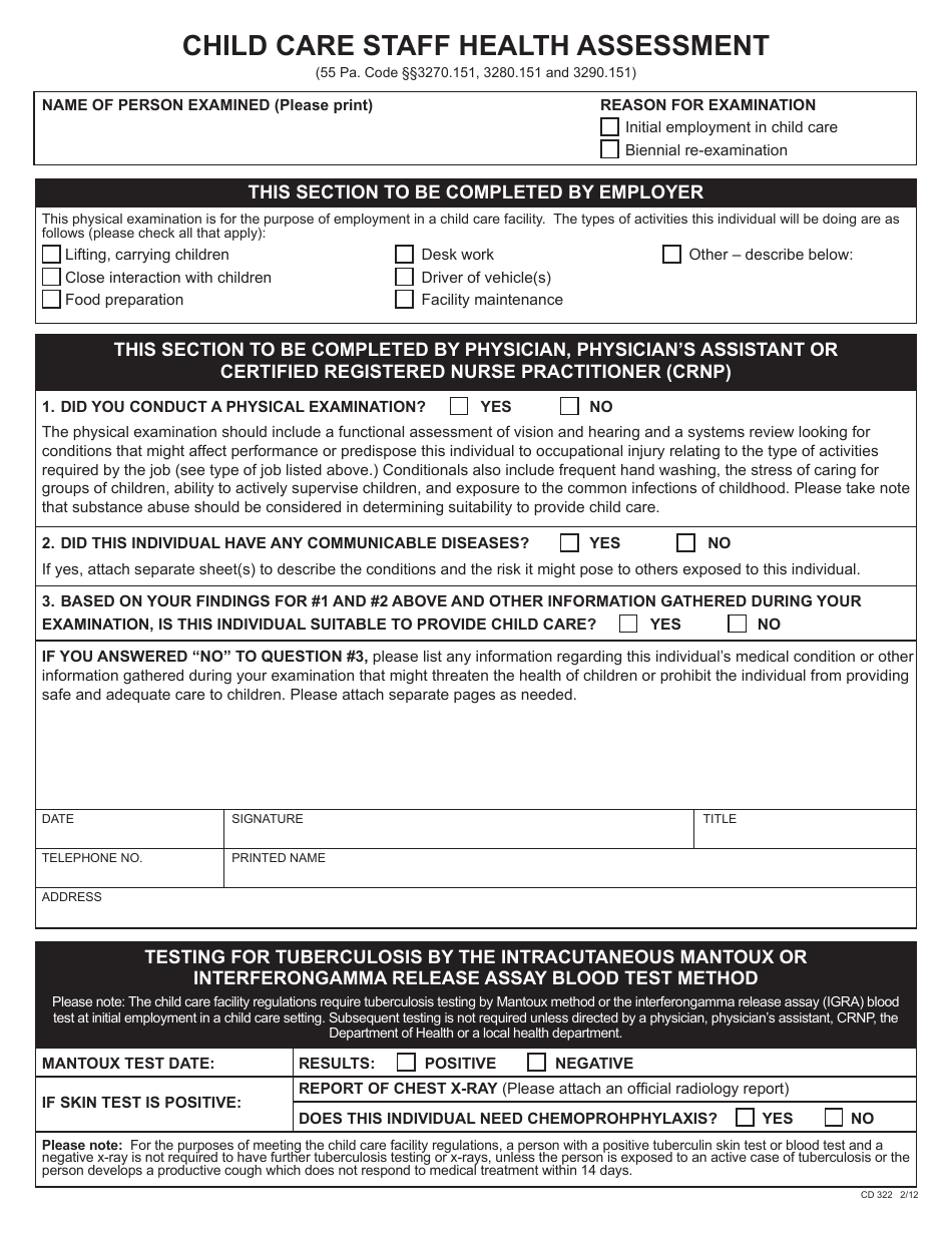 Form CD322 - Fill Out, Sign Online and Download Printable PDF, City of ...