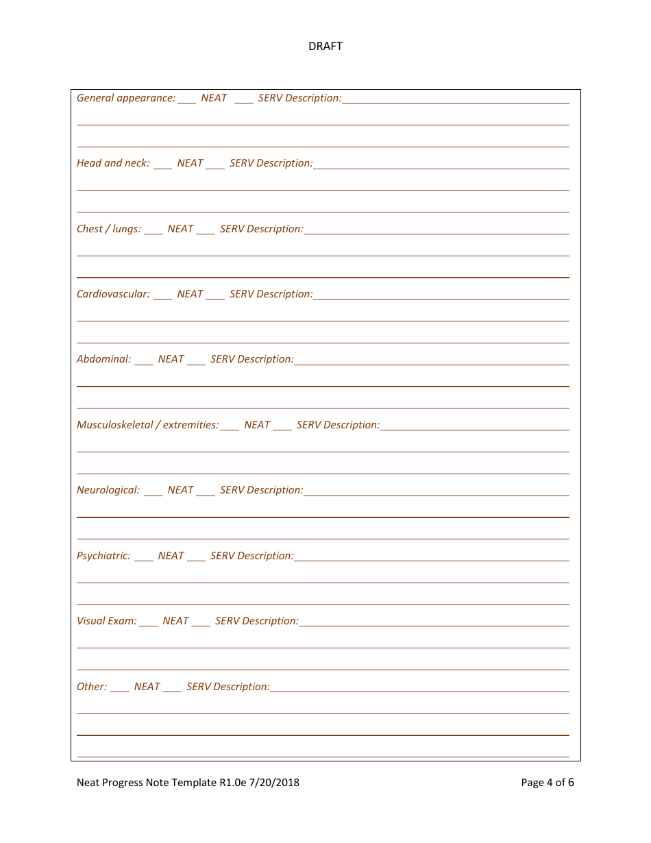 Non-emergency Ambulance Transportation Progress Note Template, Page 9