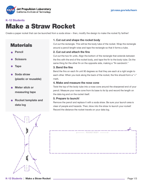 Straw Rocket Craft Download Pdf