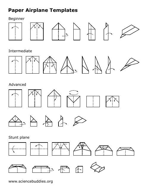 Paper Airplane Folding Guide - Document Preview Image