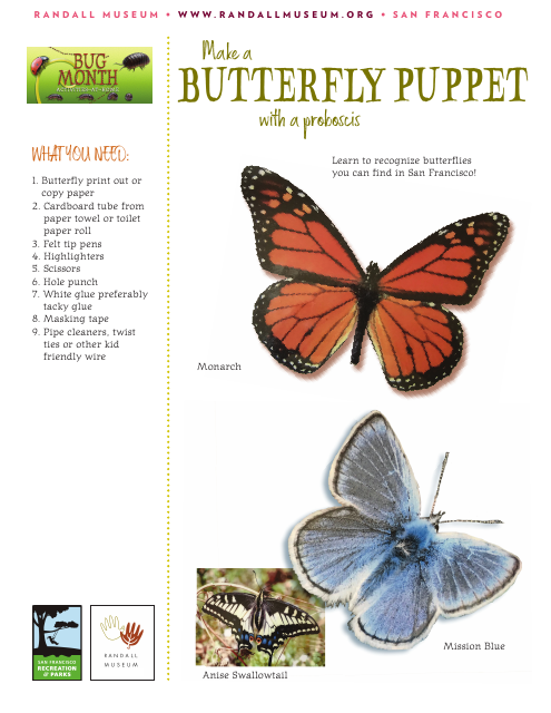 Butterfly Puppet Templates