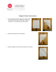 Document preview: Origami Heart Instructions