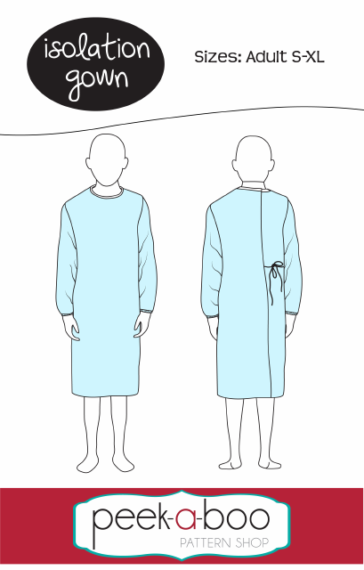 Isolation Gown Pattern Template - Premium Design by Peek-A-boo Pattern Shop