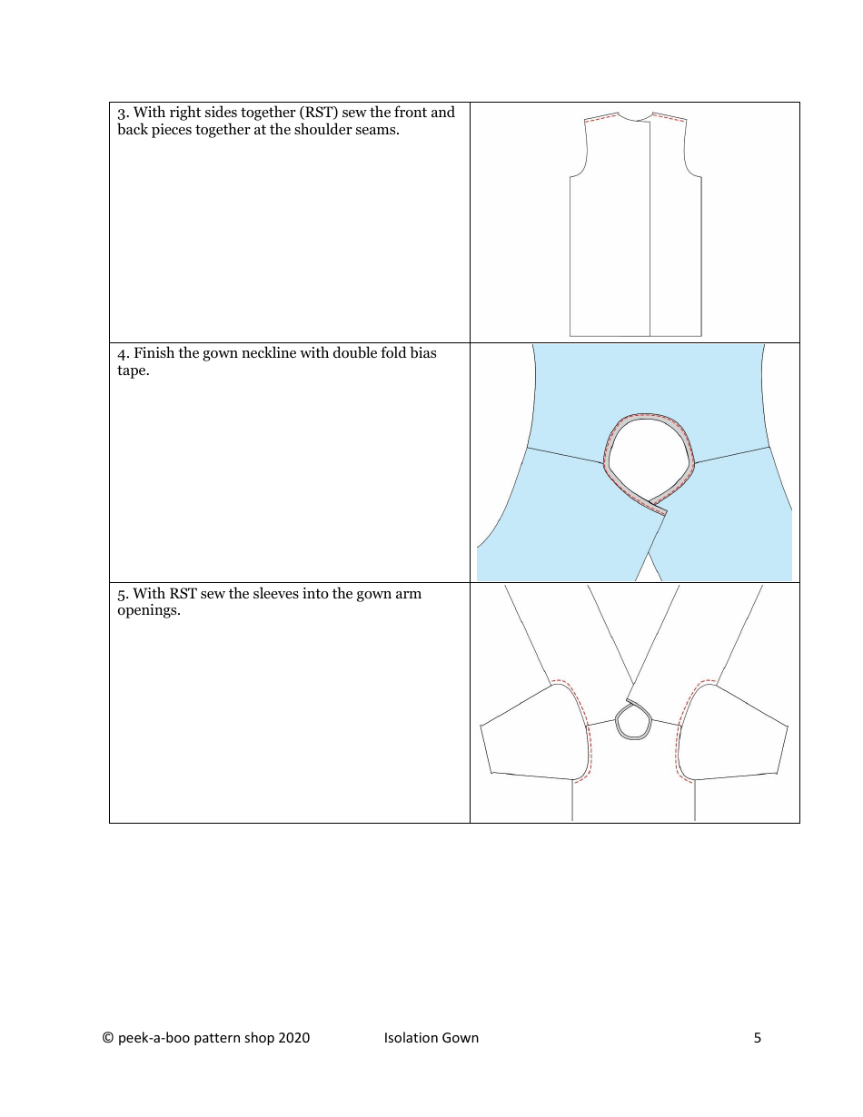 Isolation Gown Pattern Templates - Peek-A-boo Pattern Shop, Page 5