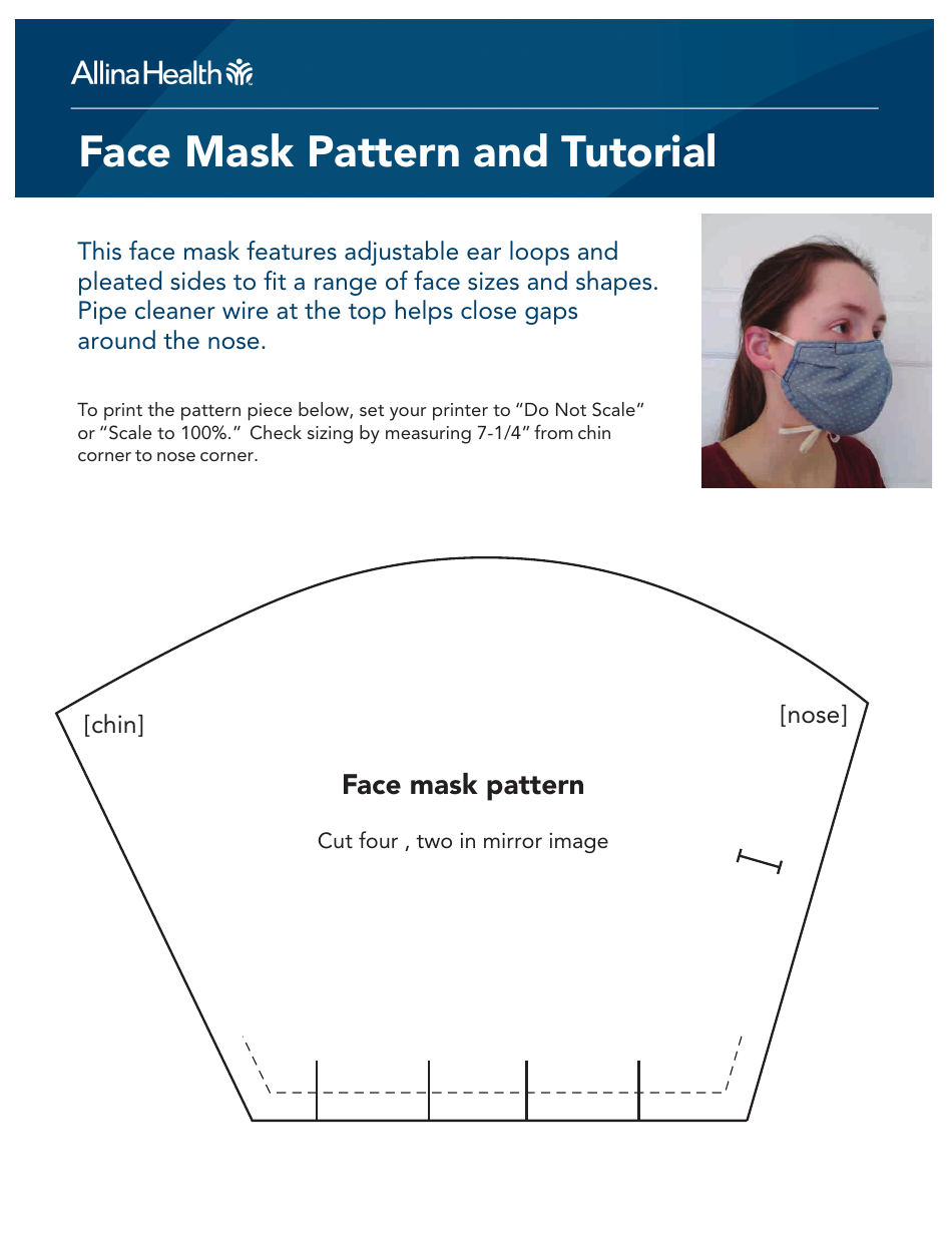 Face Mask Pattern Template Download Printable PDF Templateroller