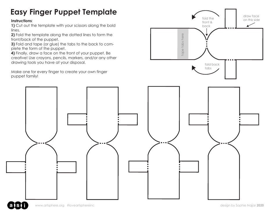 Paper Finger Puppet Template Image Preview