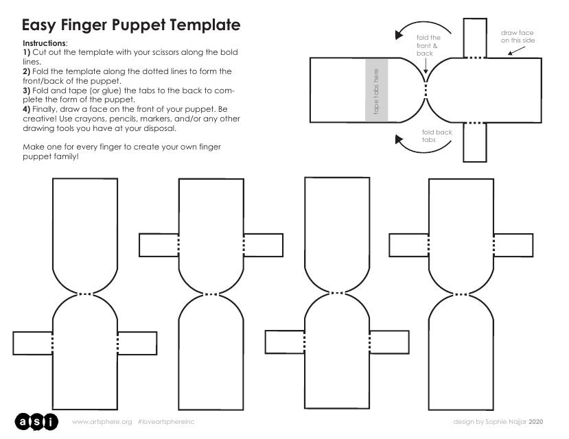 Paper Finger Puppet Template Image Preview