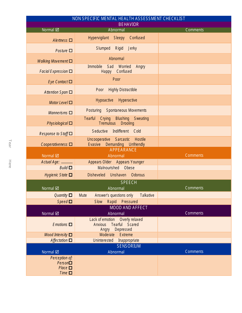 Mental Health Assessment Tool, Page 5
