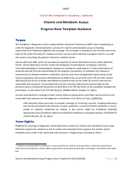 Vitamin and Metabolic Assays Progress Note Template