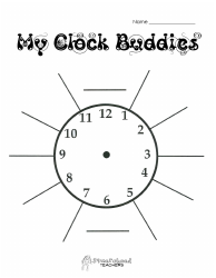 Document preview: Clock Buddies Template - Squarehead Teachers
