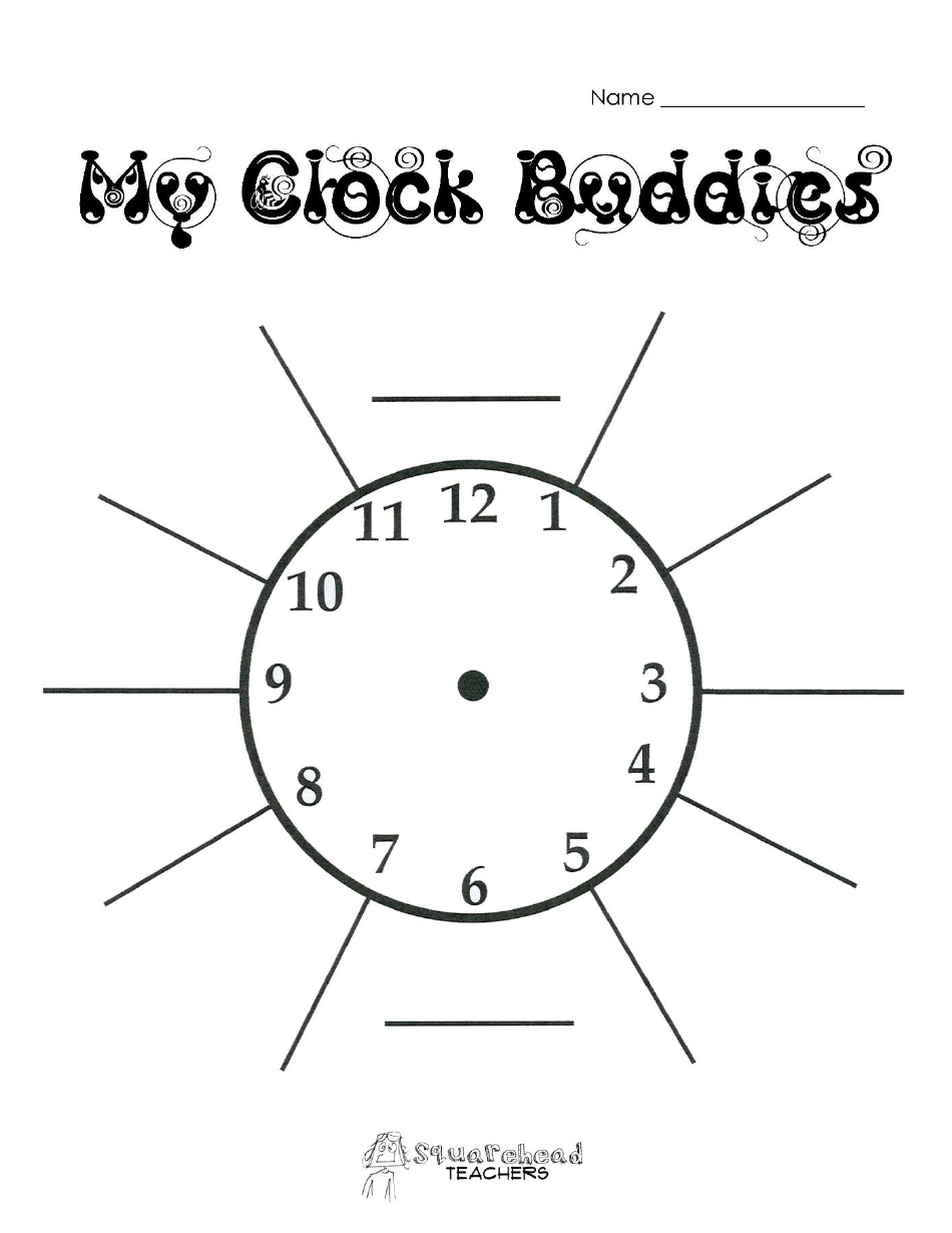 Clock Buddies Template Squarehead Teachers Download Printable PDF