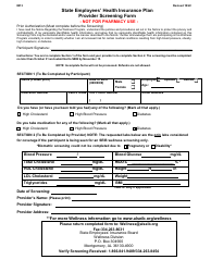 Document preview: Form IB13 State Employees' Health Insurance Plan Provider Screening Form - Alabama