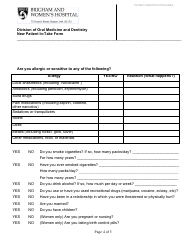 New Patient Dental Intake Form, Page 4