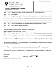New Patient Dental Intake Form, Page 5