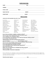 Document preview: Patient Intake Form - With Medical History
