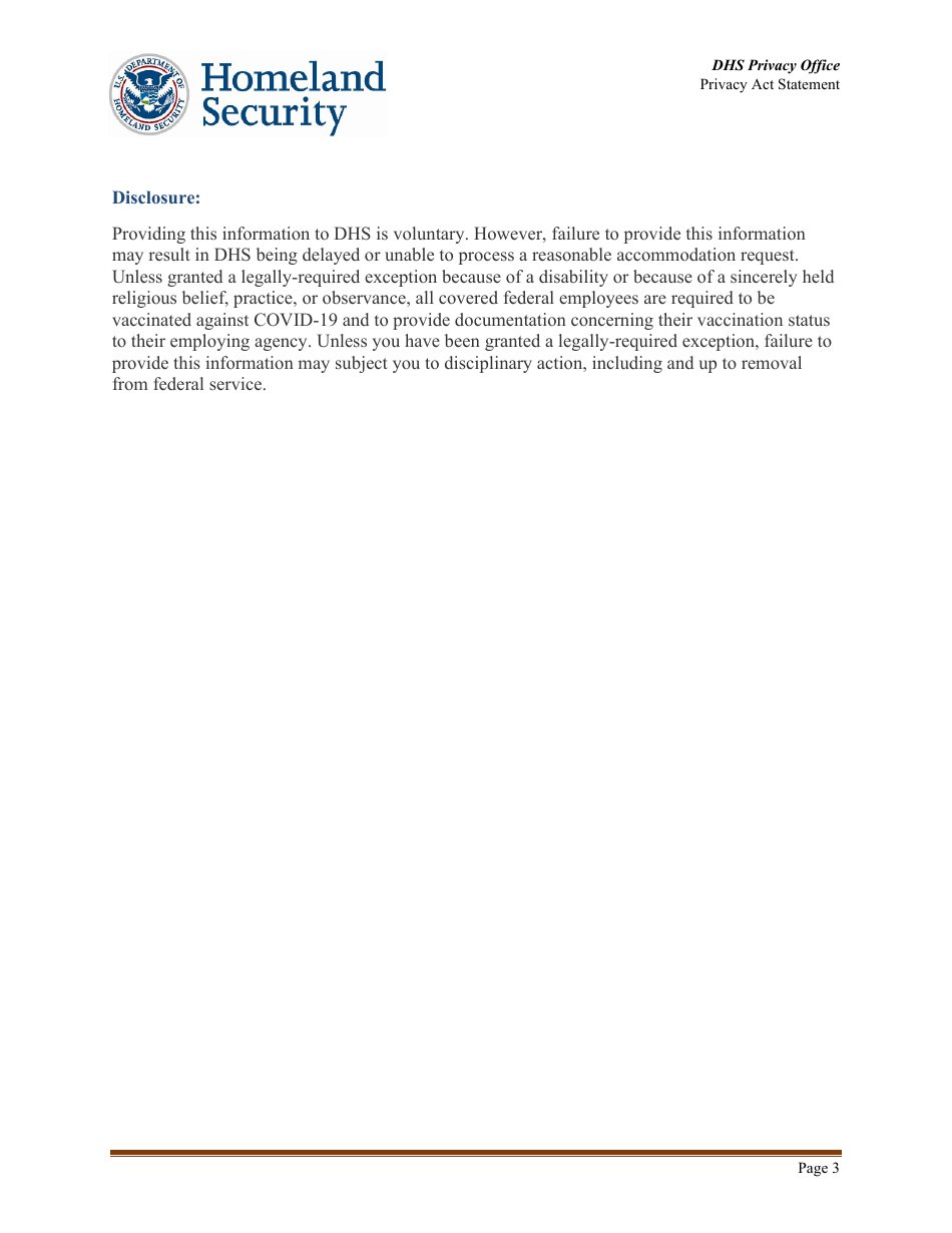 Request for a Religious Exception to the Covid-19 Vaccination Requirement, Page 3