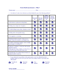 Document preview: Patient Health Questionnaire (Phq-9) - Blue