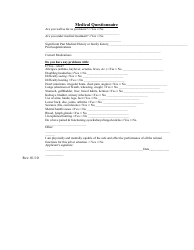 Physical Examination Form - With Questionnaire, Page 2
