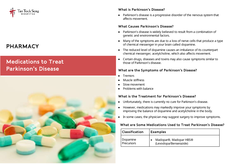 Parkinson's Disease Medication List Tan Tock Seng Hospital Download