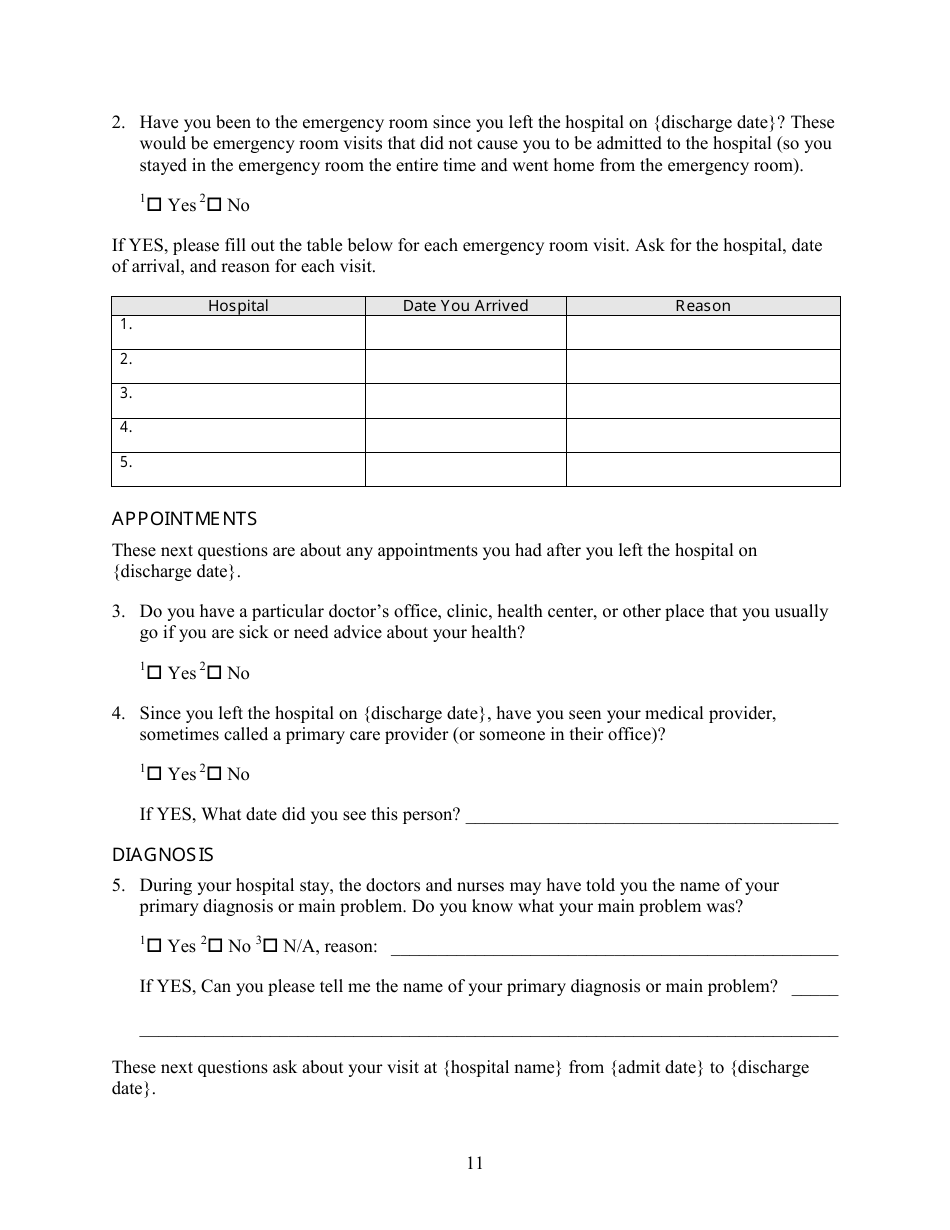 Patient Outcome Survey, Page 11