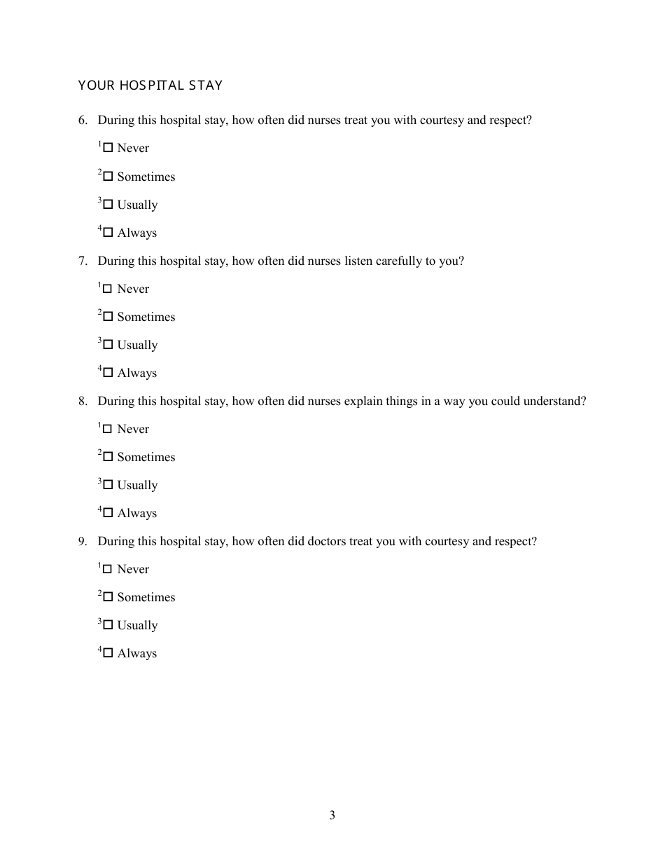 Patient Outcome Survey, Page 3