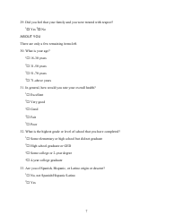Patient Outcome Survey, Page 7