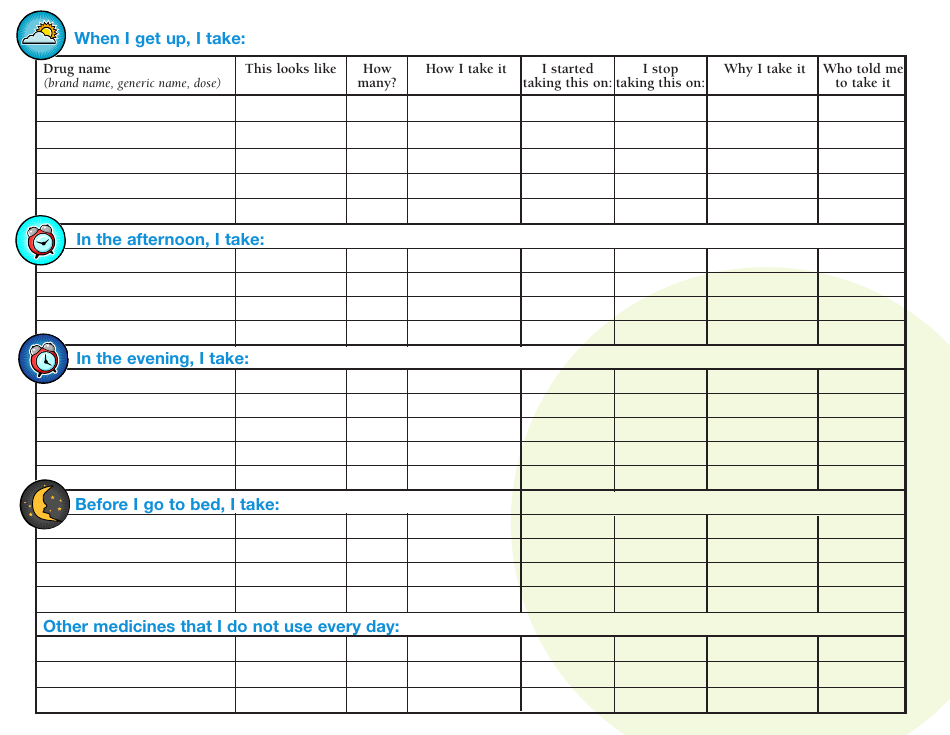 Personal Medicine List - American Society Of Health-System Pharmacists ...