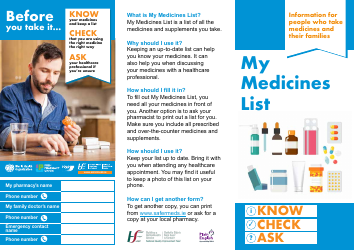 Document preview: Medicines List
