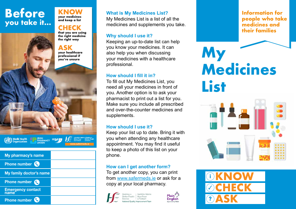 Illustration of Medicines List Document