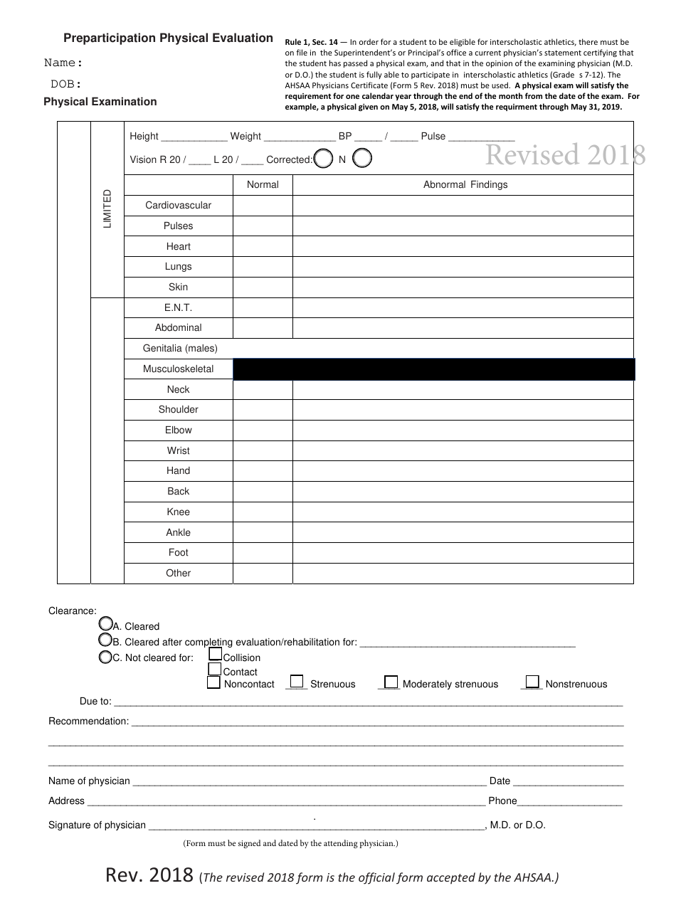 Athletics Preparticipation Physical Evaluation Fill Out, Sign Online