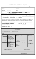 Document preview: Influenza Vaccine Consent Form, 2023
