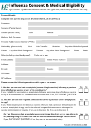 Document preview: Influenza Vaccine Consent & Medical Eligibility