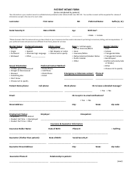 Patient Intake Form - Questions